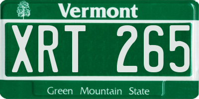 VT license plate XRT265