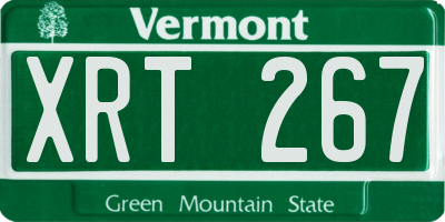 VT license plate XRT267