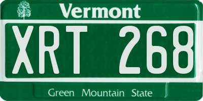 VT license plate XRT268