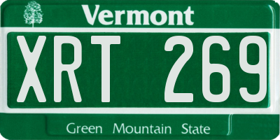 VT license plate XRT269