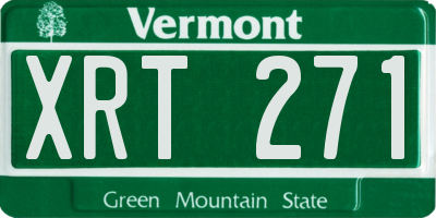 VT license plate XRT271