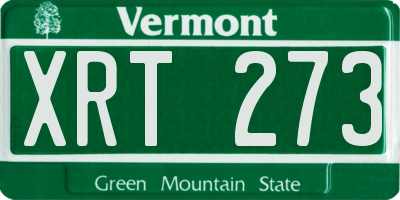 VT license plate XRT273