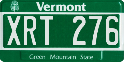 VT license plate XRT276