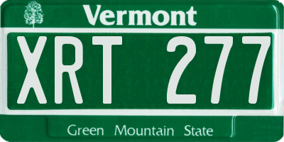 VT license plate XRT277