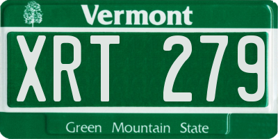 VT license plate XRT279