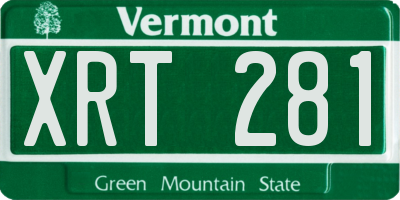 VT license plate XRT281