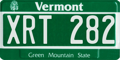 VT license plate XRT282