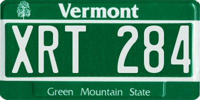 VT license plate XRT284
