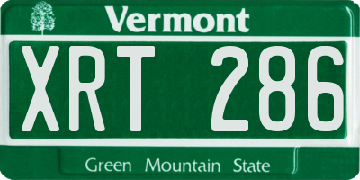 VT license plate XRT286