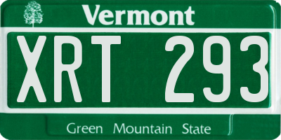 VT license plate XRT293