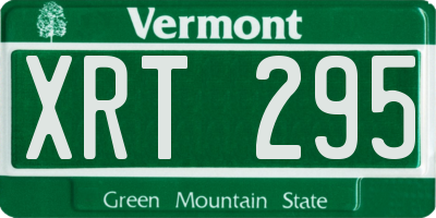 VT license plate XRT295