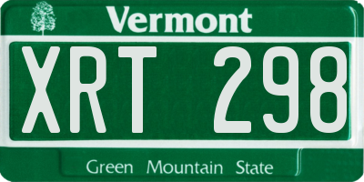 VT license plate XRT298