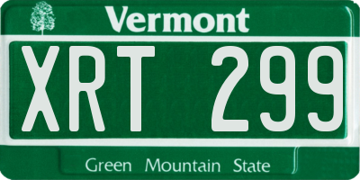 VT license plate XRT299
