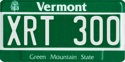 VT license plate XRT300
