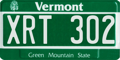 VT license plate XRT302