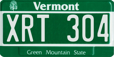 VT license plate XRT304