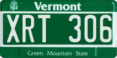 VT license plate XRT306