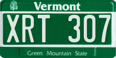 VT license plate XRT307