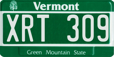 VT license plate XRT309