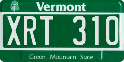VT license plate XRT310
