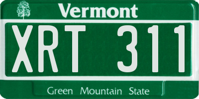 VT license plate XRT311