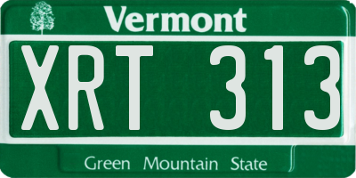 VT license plate XRT313