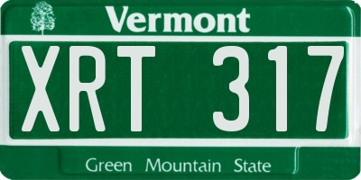 VT license plate XRT317