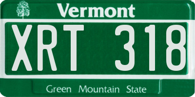 VT license plate XRT318