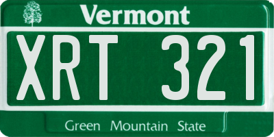 VT license plate XRT321
