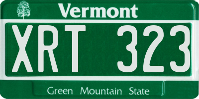VT license plate XRT323