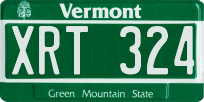 VT license plate XRT324