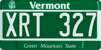VT license plate XRT327