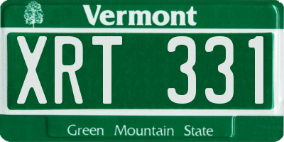 VT license plate XRT331