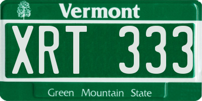VT license plate XRT333