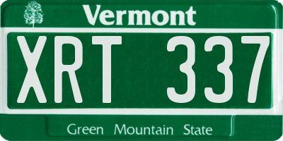 VT license plate XRT337