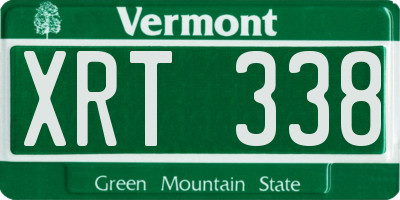 VT license plate XRT338