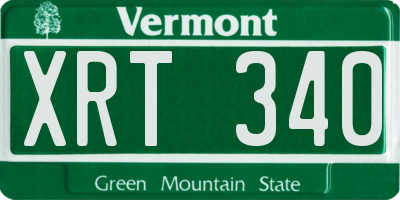 VT license plate XRT340
