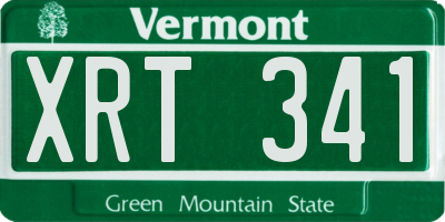 VT license plate XRT341