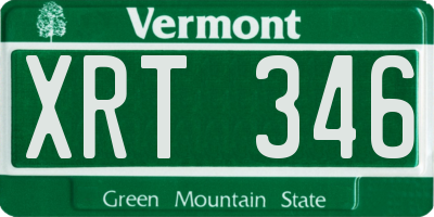VT license plate XRT346