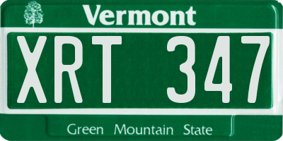 VT license plate XRT347