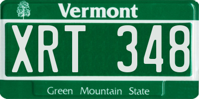 VT license plate XRT348