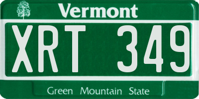 VT license plate XRT349