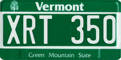 VT license plate XRT350