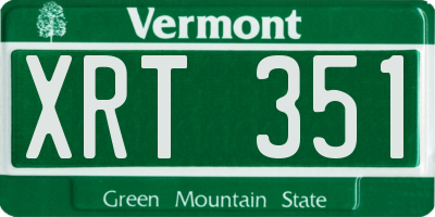 VT license plate XRT351