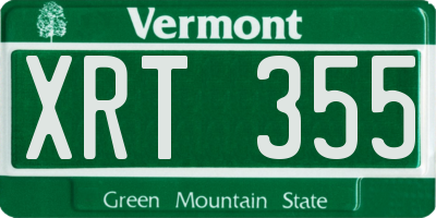 VT license plate XRT355