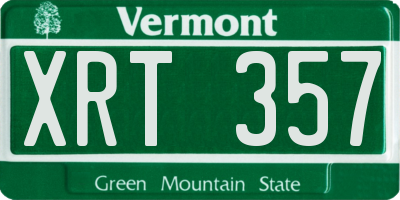 VT license plate XRT357