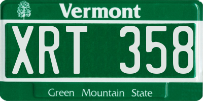 VT license plate XRT358