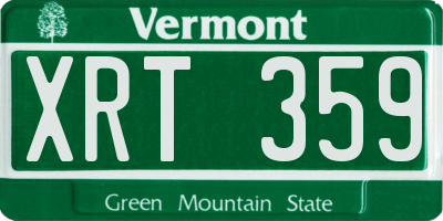 VT license plate XRT359