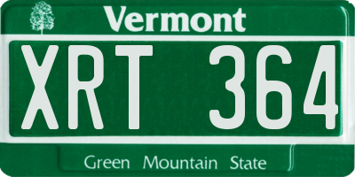 VT license plate XRT364