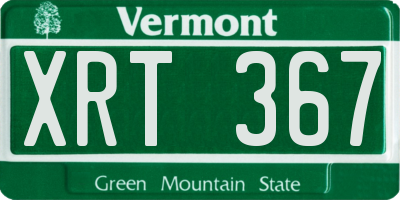 VT license plate XRT367